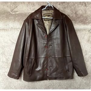 Vintage Reed Sportswear Mens Leather Jacket Medium Brown Buttery Soft Moto Biker